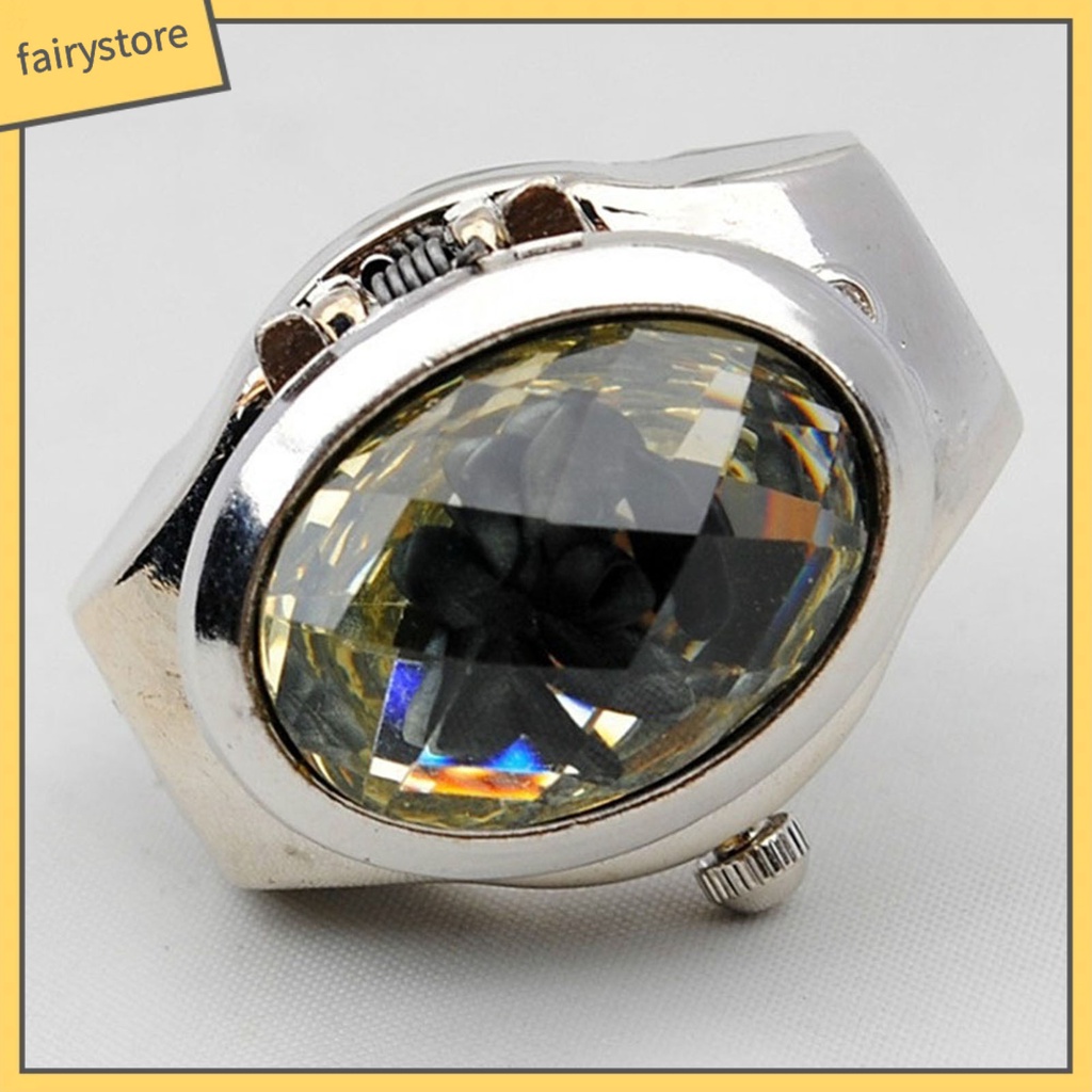 Nhẫn Đính Đá Thạch Anh Hình Oval Thời Trang Cho Nam Nữ