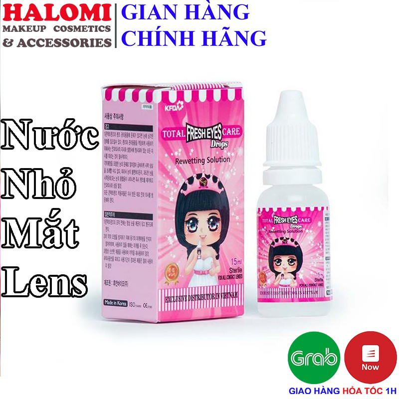 Nước nhỏ mắt lens, rửa mắt chống cộm dùng cho lens chính hãng HALOMI an toàn cho người sử dụng