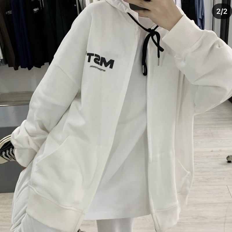 Áo Khoác Tay Phồng Nữ Khoá Kéo - Nỉ Ngoại Xuất Dư