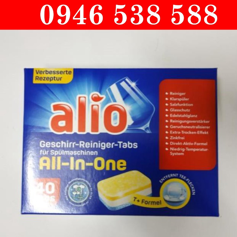 Combo 2 hộp Viên rửa bát Alio All in one 40 viên (80 viên)