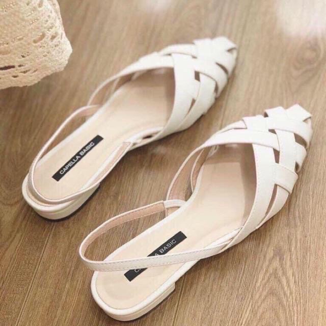 { mẫu mới ] sandal mũi nhọn quai đan chéo 2f siêu đẹp