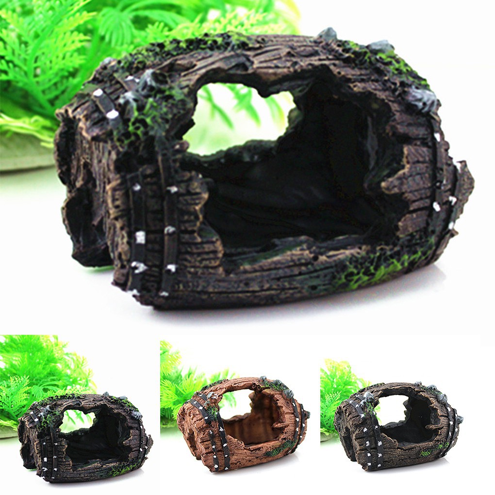 Đồ trang trí hồ cá hình thùng rượu