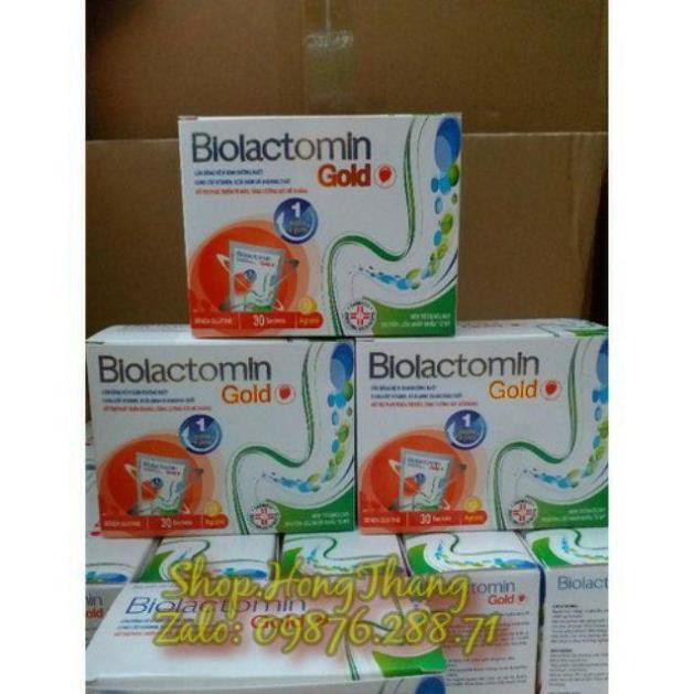 Cốm Biolactomin gold hỗ trợ tiêu hóa trẻ biếng ăn kém hấp thụ hộp 20 gói