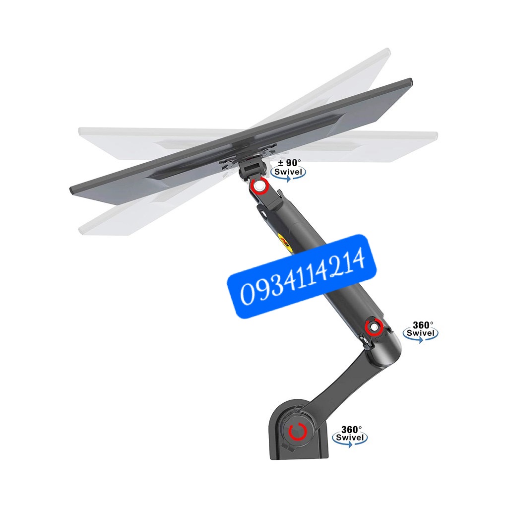 Giá Treo Màn Hình NB H100 22 - 35 Inch - Tay Treo Màn Hình Máy Tính Gắn Bàn Xoay 360 Độ