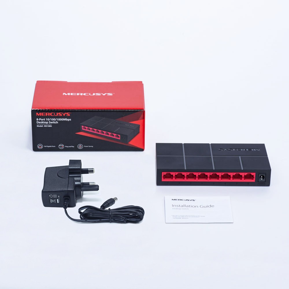 Bộ Chia Mạng 8 Cổng Gigabit Mercusys MS108G 10/100/1000 Mbps - Hàng Chính Hãng