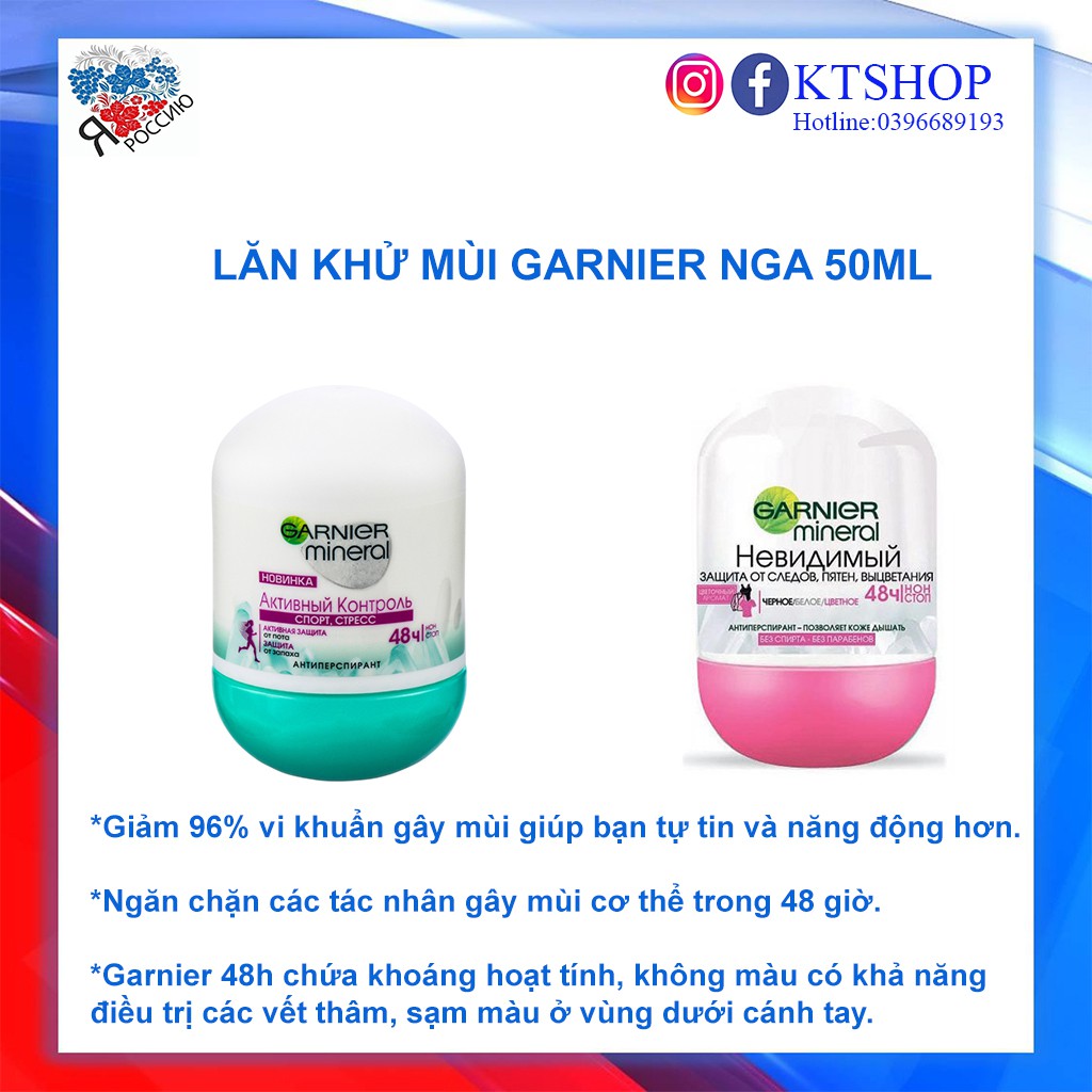 Lăn nách Garnier Mineral Nga 50ml