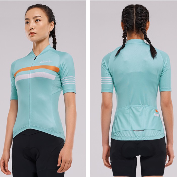 Santic Áo Thi Đấu Đạp Xe Áo Đạp Đường Trường Có Khóa Kéo Toàn Bộ Tay Ngắn Cho Nữ Áo Thi Đấu Nữ Xe Đạp Leo Núi Mùa Hè Chống Trượt WL1C02170