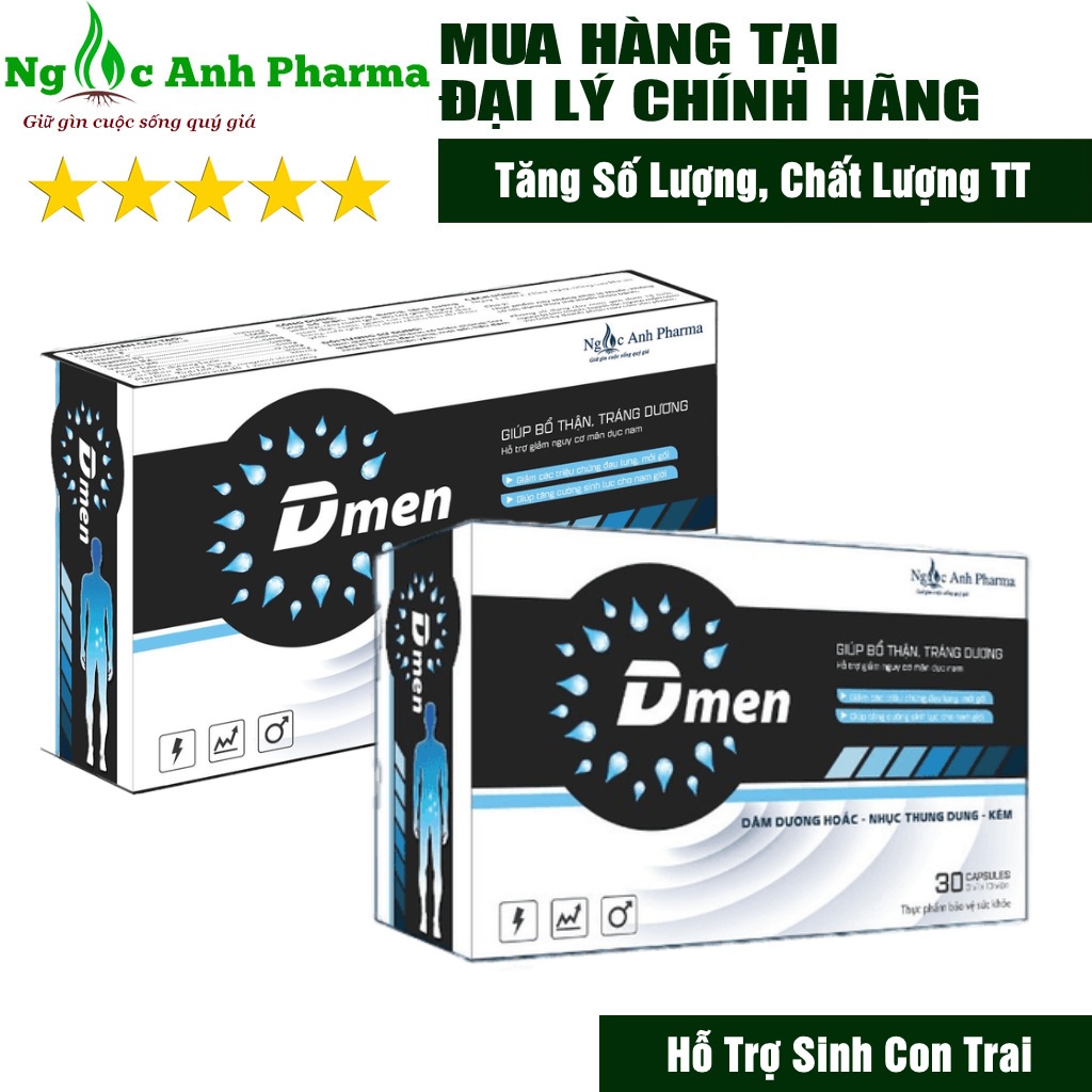(MẪU MỚI. DATE 2024) Combo 2 Hộp Dmen Tăng Cường Chất Lượng Tinh Trùng | Thế Giới Skin Care