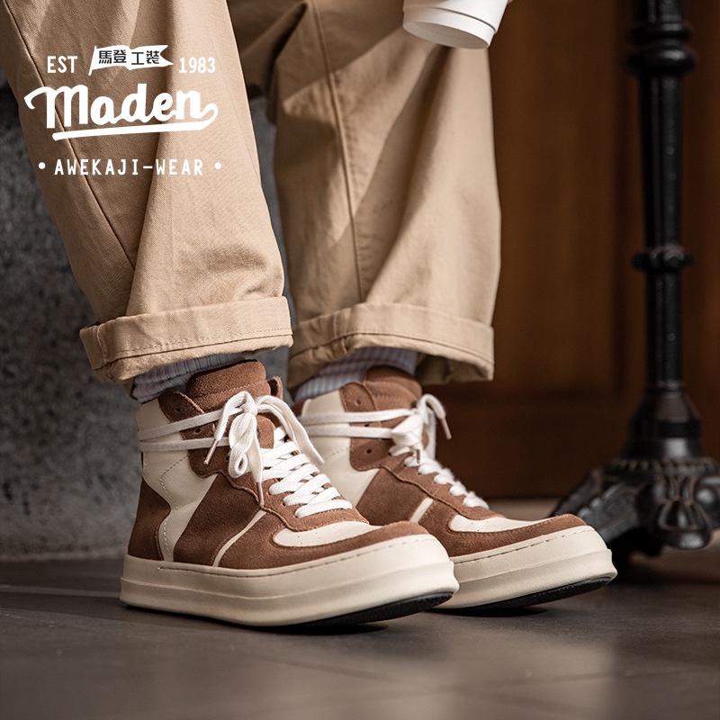 Giày thể thao MADEN cổ cao đế dày phong cách Âu Mỹ thời trang mùa xuân 2022 cho nam