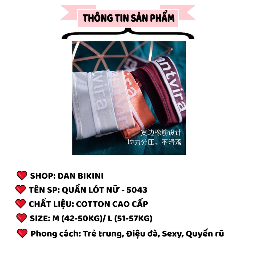 Quần Lót Nữ Lọt Khe - Quần lọt khe Nữ thiết kế viền chữ các tính mã 5043