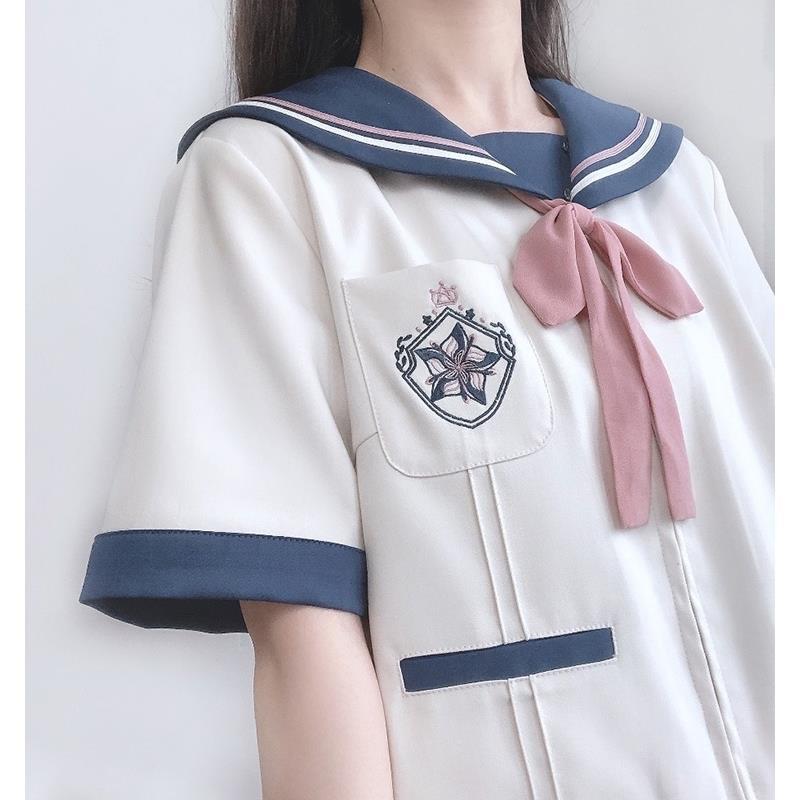 【Snow Cherry】Two Orthodox JapaneseJKUniform Original Sailor Suit Summer Clothes Long-Sleeved Shirt College Style School Uniform【5Month10Day After】