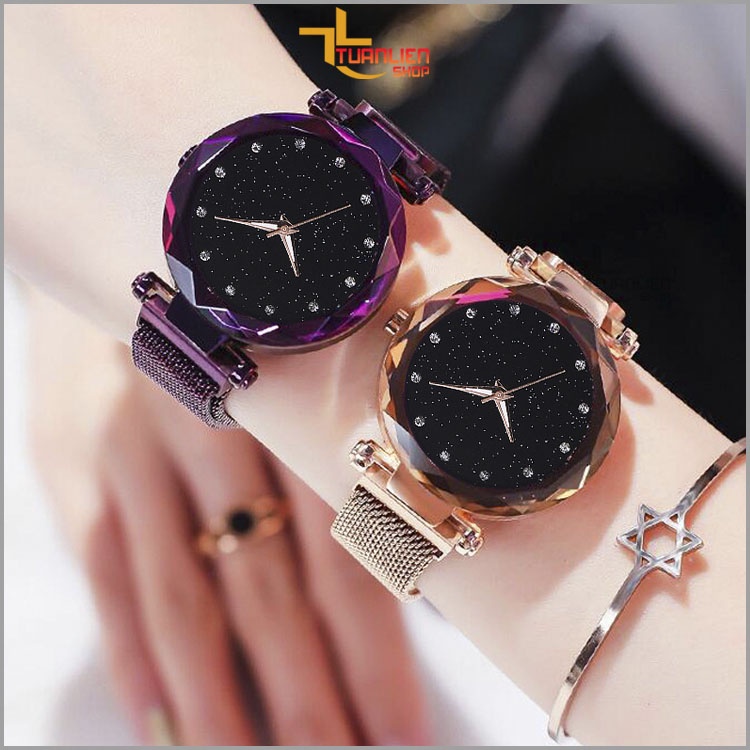 Đồng hồ nữ mặt vát 3D óng ánh dây thép nhuyễn sang trọng - TUANLIENSHOP