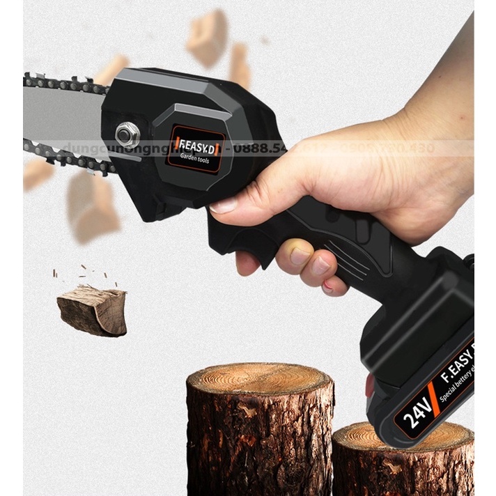 Máy cưa xích cầm tay mini chạy pin 24V