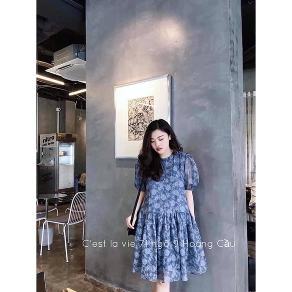 VẢI ĐẸP TƠ HOA NHĂN may sơmi đầm váy mùa hè thu