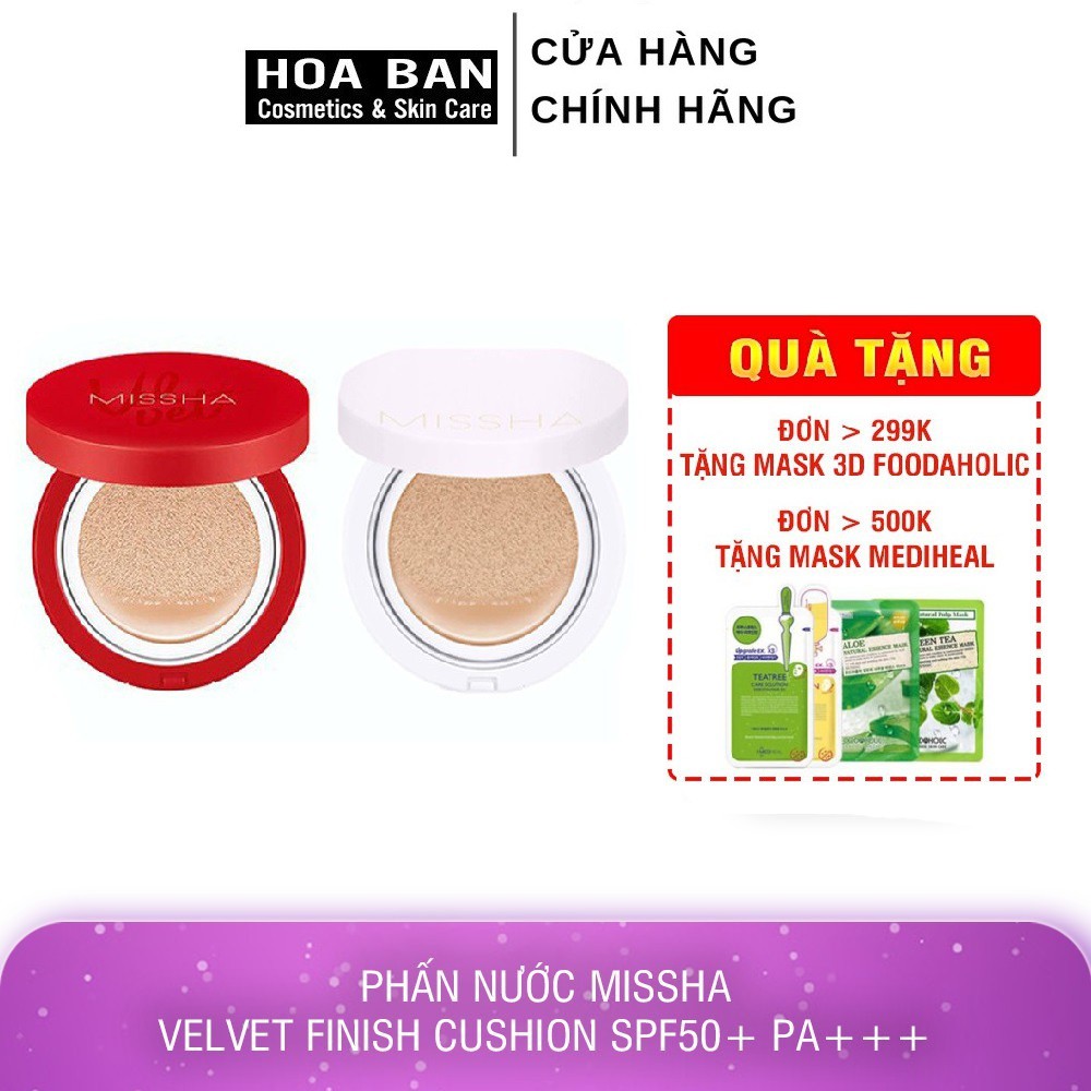 Phấn nước Missha Velvet Finish Cushion SPF50+ PA+++ 15g Kiềm Dầu Missha M Magic Cushion Cover Lasting