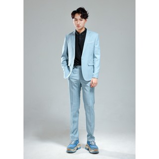 Bộ vest nam 1 khuy xanh blue trẻ trung năng động cao cấp - MIF012