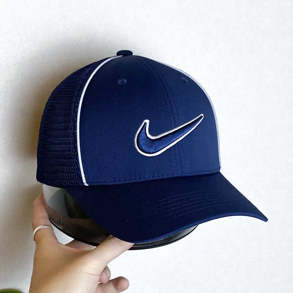 Mũ Lưỡi Trai Nike Nam Cao Cấp Nón Bít Đuôi Đen Xanh Viền Xám AB-30181