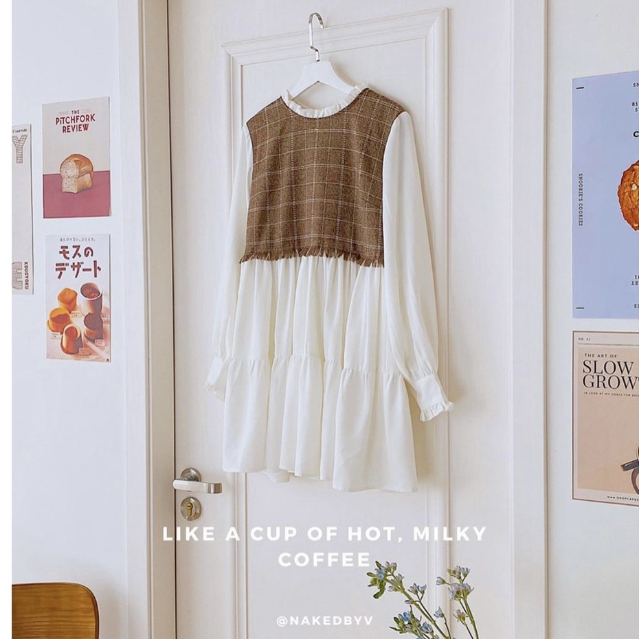 [Mã SKAMFA06 giảm 10% tối đa 50K đơn 0Đ] Naked By V - Váy babydoll Macchiato Dress | BigBuy360 - bigbuy360.vn