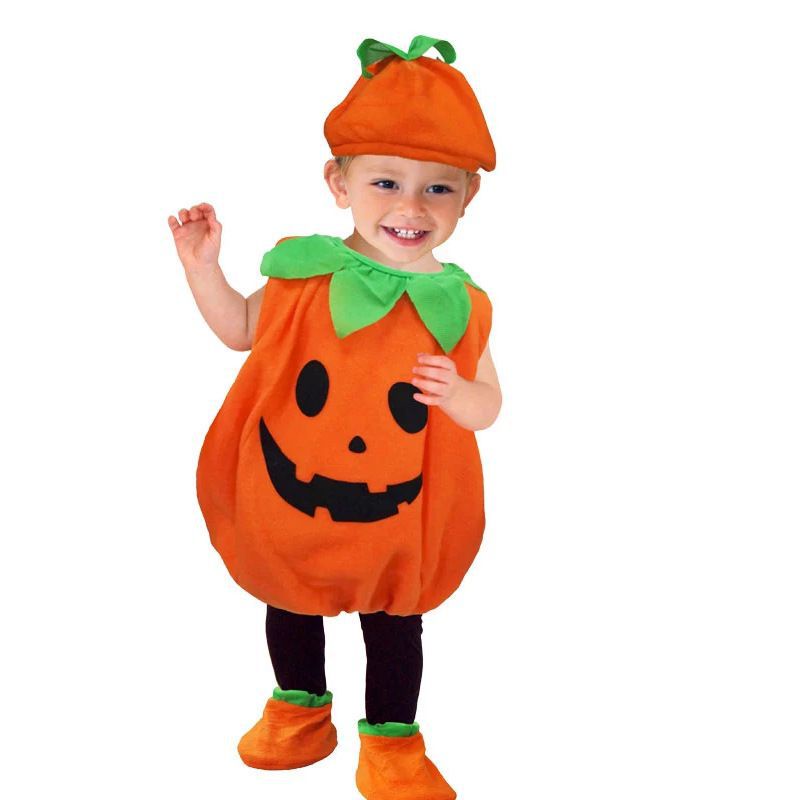 Bộ đồ bí ngô hóa trang Halloween lạ mắt cho trẻ em người lớn cha mẹ