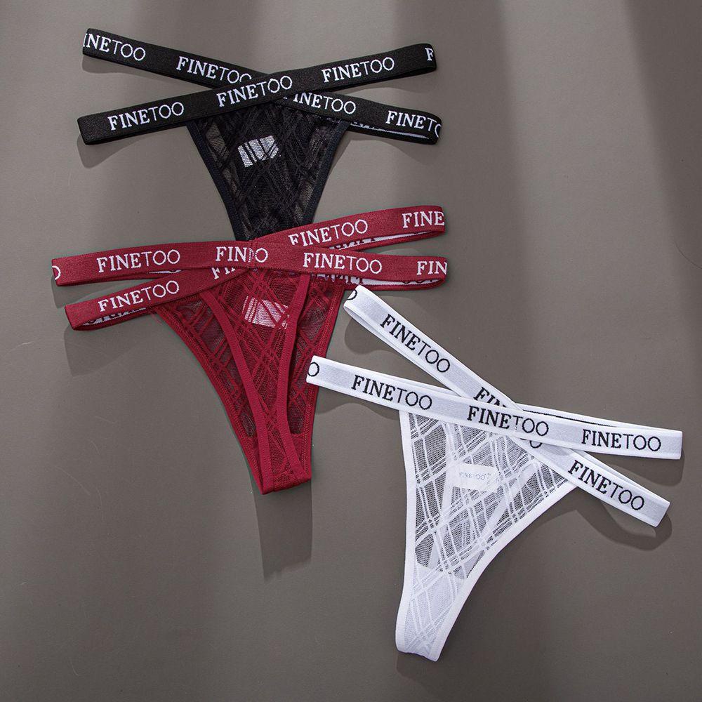 1 Quần Lót Lọt Khe Lưng Thấp Phối Lưới Dây Chéo Gợi Cảm Cho Nữ