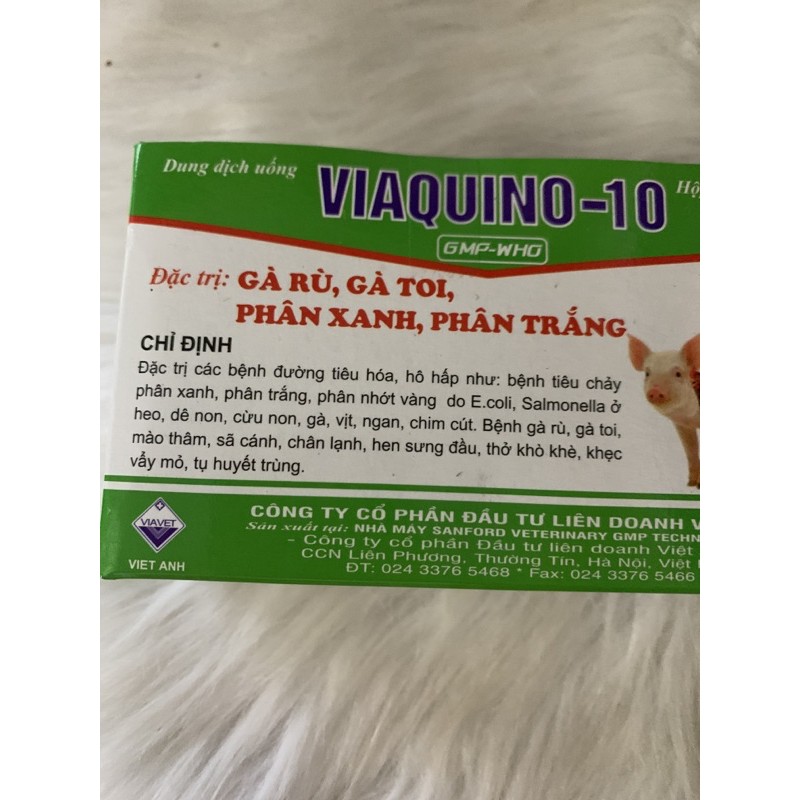 10 lọ VIAQUINO-10-phân xanh, phân trắng , gà rù, gà toi - cho gà, vịt, ngan, cút, heo, dê, cừu