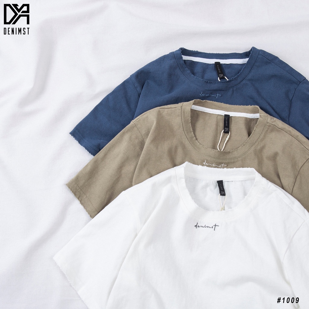 Áo thun nam cotton tay ngắn cổ tròn cao cấp, áo phông nam form rộng đẹp DENIMST 1009