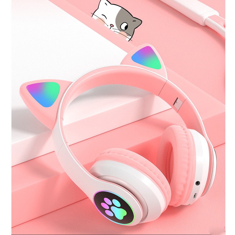 Tai Nghe Mèo Bluetooth, Headphone Tai Mèo Dễ Thương Có Mic,Âm Bass Mạnh Mẽ Và Dung Lượng Pin Khủng 400mAh BH 12 Tháng | BigBuy360 - bigbuy360.vn