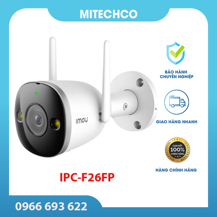 Camera không dây ngoài trời IMOU IPC-F26FP 1080p 2mp đèn led trợ sáng 30m, đàm thoại 2 chiều, vỏ kim loại