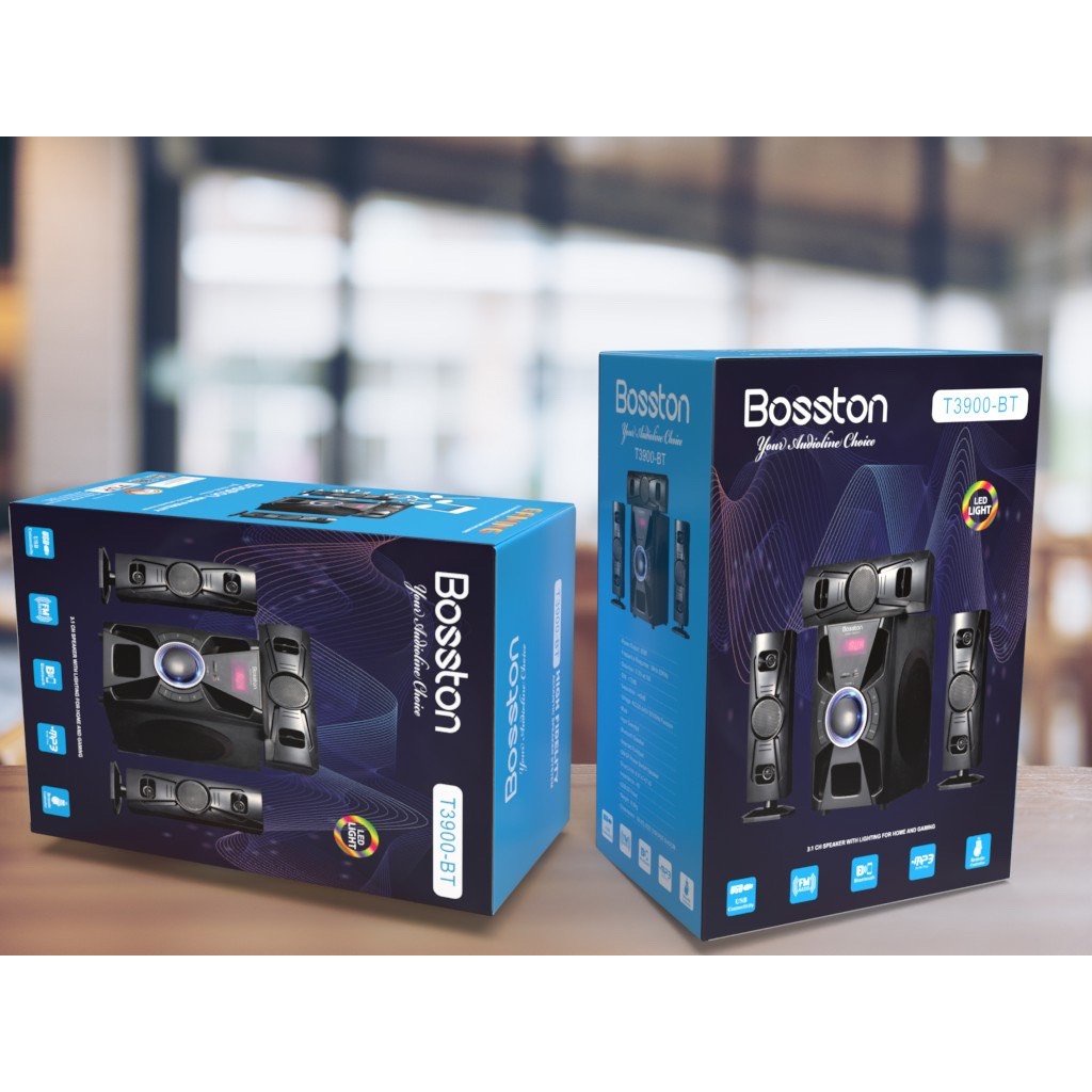 Loa Máy Vi Tính Bosston 3.1 T3900-BT Led RGB Kết Nối Bluetooth Công Suất 60W Tích Hợp USB, Thẻ Nhớ, FM