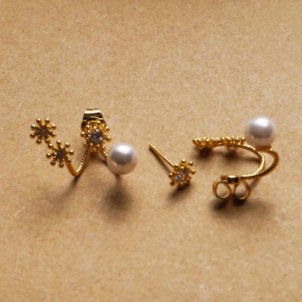 NEEDWAY Women Girls Pearl|Needle Korean Earrings