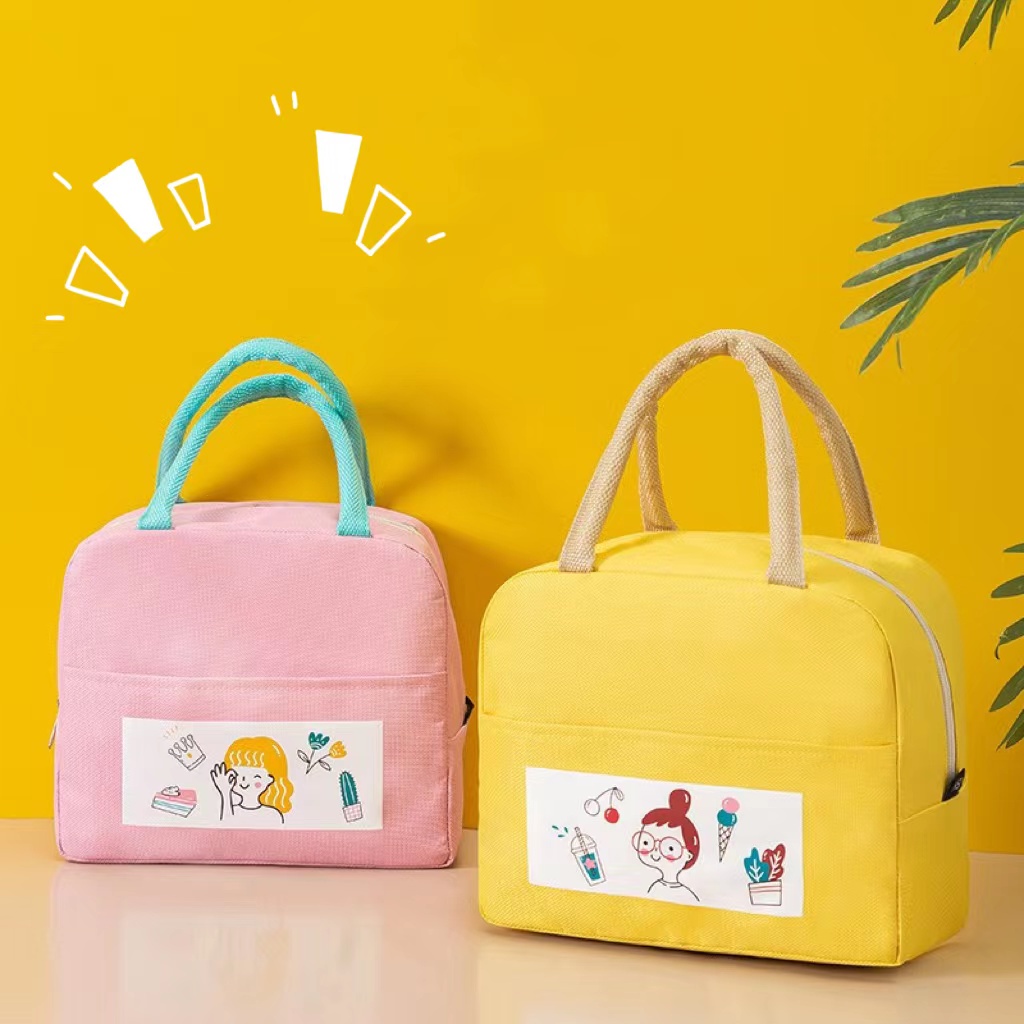 Túi Đựng Hộp Cơm Trưa Lót Giấy Nhôm Giữ Nhiệt Thiết Kế Cỡ Lớn Kiểu Dáng Dễ Thương