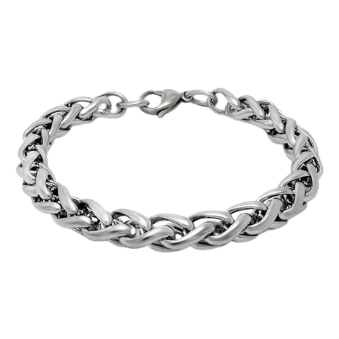 Lắc tay nam inox kiểu bông dừa to 7ly sang đẹp, không đen đem lại vẻ đẹp đẳng cấp, phong độ cho người đeo