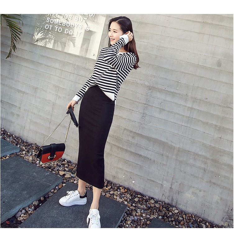 [Có sẵn] Chân Váy Ôm Chữ A Dáng Dài Lưng Cao Xẻ Tà Phong Cách Retro Hàn Quốc Dễ Phối Đồ Cực Xinh Dành Cho Nữ | BigBuy360 - bigbuy360.vn