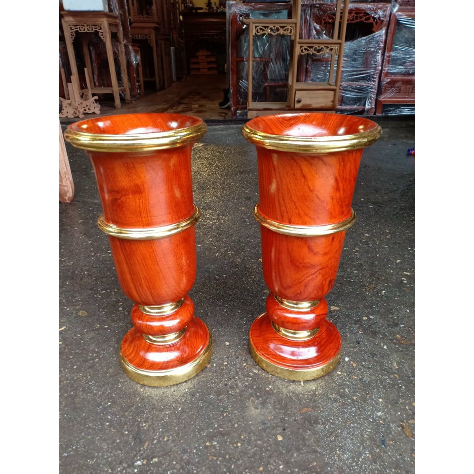 Cặp ống cắm hương, gỗ hương (cao 30cm)