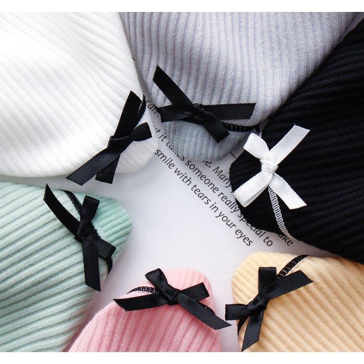 Combo 7 quần lót nữ cotton gân tăm gắn nơ xinh màu ngẫu nhiên CBQL03 | BigBuy360 - bigbuy360.vn