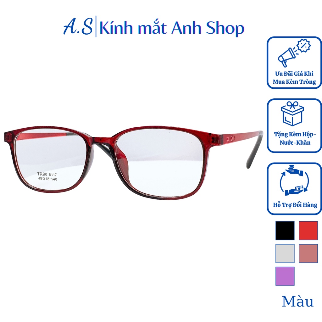 Kính vuông nhựa dẻo thời trang nam nữ nhiều màu sắc 8117