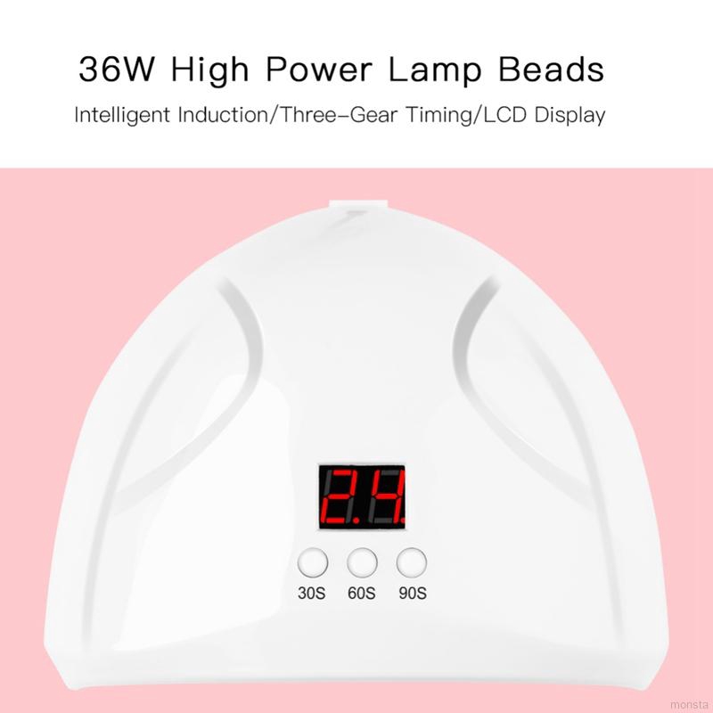 Đèn LED hong sơn móng tay gel UV mini thông minh 36W sạc USB tiện dụng