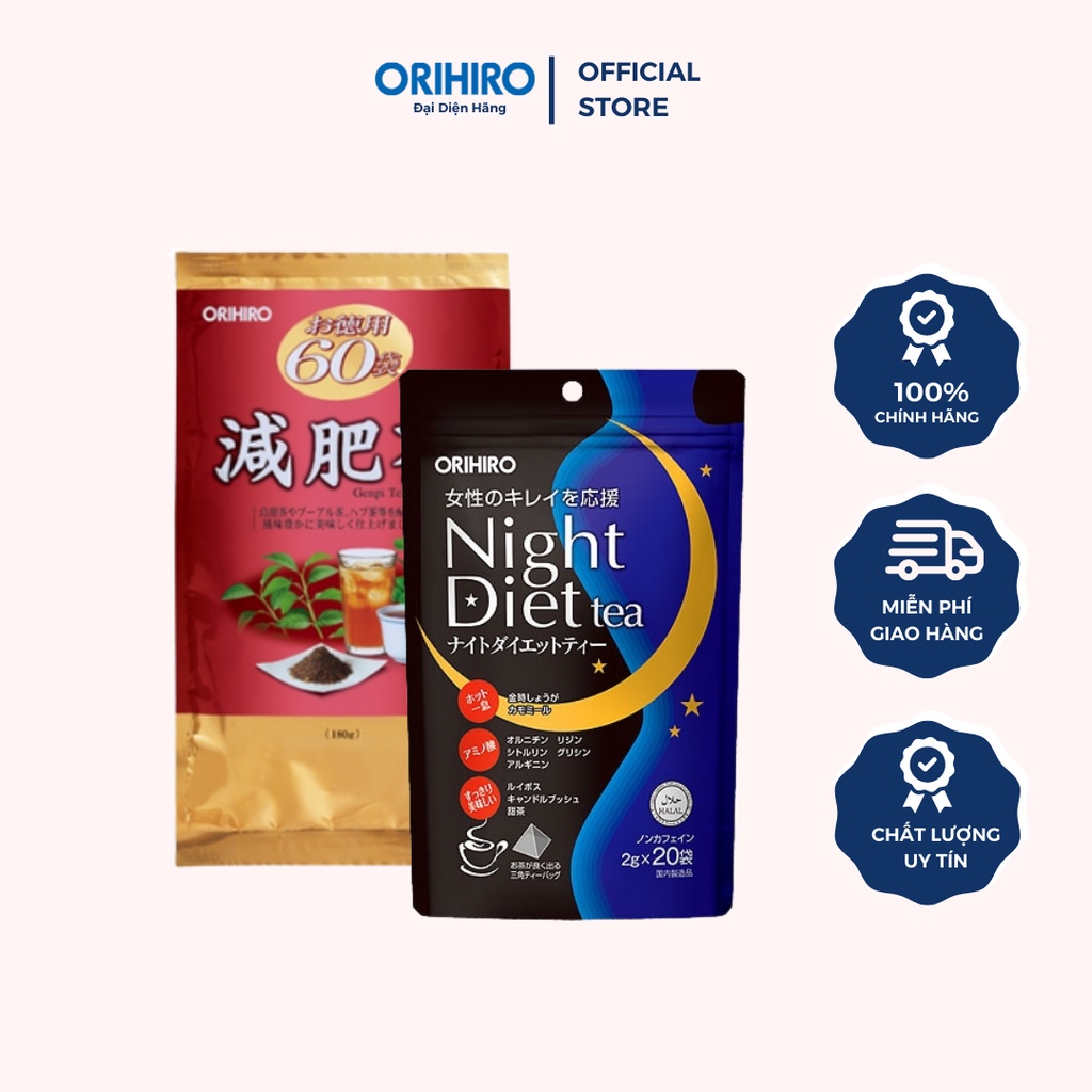 Combo Hỗ trợ Giảm mỡ thừa Orihiro hiệu quả ( Genpi + Trà 20 )