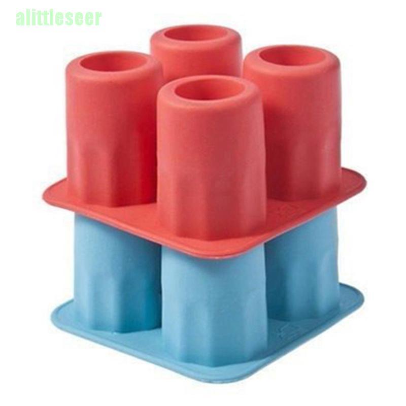 Khuôn Silicone Làm Đá Viên 4 Ngăn Hình Chiếc Cốc