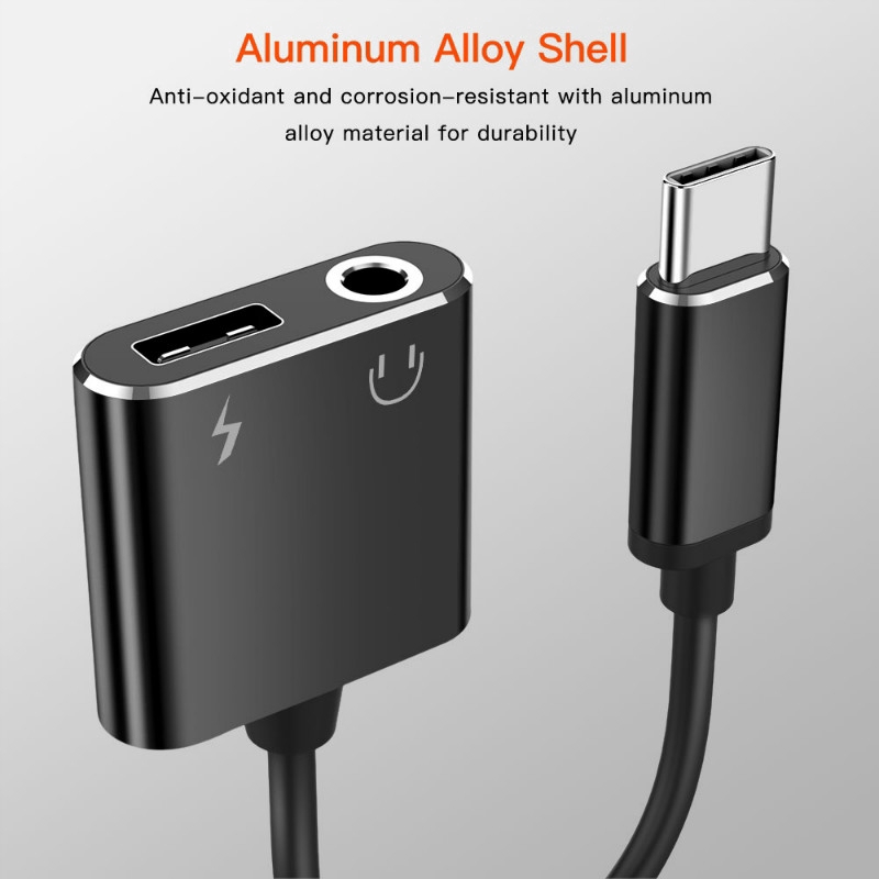 Cáp chuyển đổi giắc cắm USB Type C sang cổng âm thanh 3.5mm sạc USB-C tiện dụng