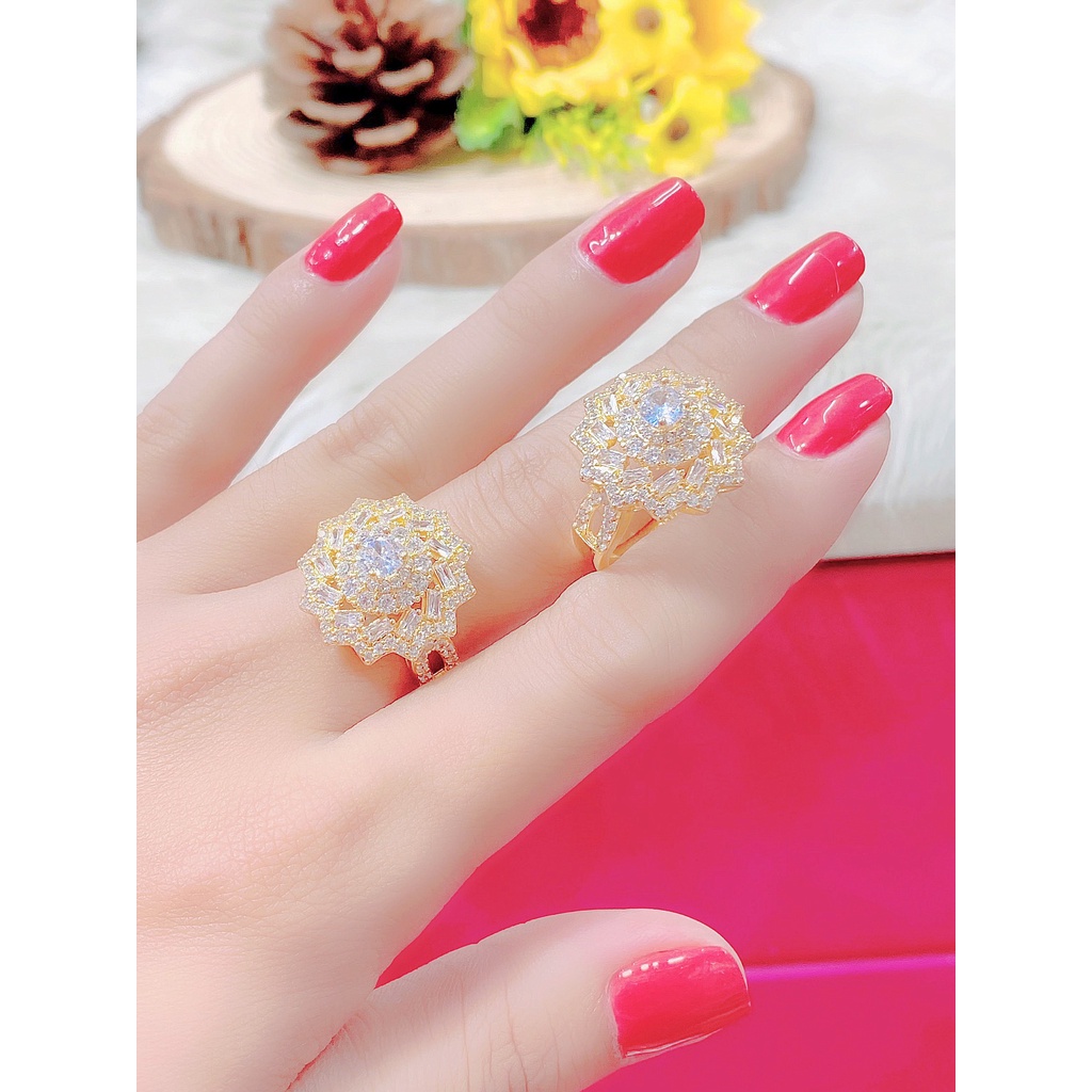 UHA - Nhẫn nữ mạ 18K đính đá CZ N735TCK-110