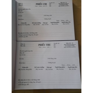 [ GIÁ SỐC ] Phiếu thu 2 liên / Phiếu chi 2 liên/Phiếu chi 1 liên giấy carbon đẹp loại 100 tờ/ quyển