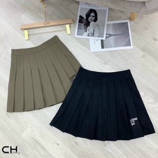Chân váy xếp pli thêu