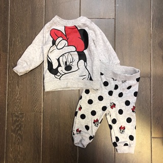 Bộ nỉ bông bé gái HM mickey