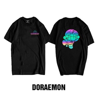 Áo phông phản quang hình Doremonn lèe lưỡi [FREESHIP] Áo unisex, áo thun nam nữ đen trắng from rộng, vải cotton xịn