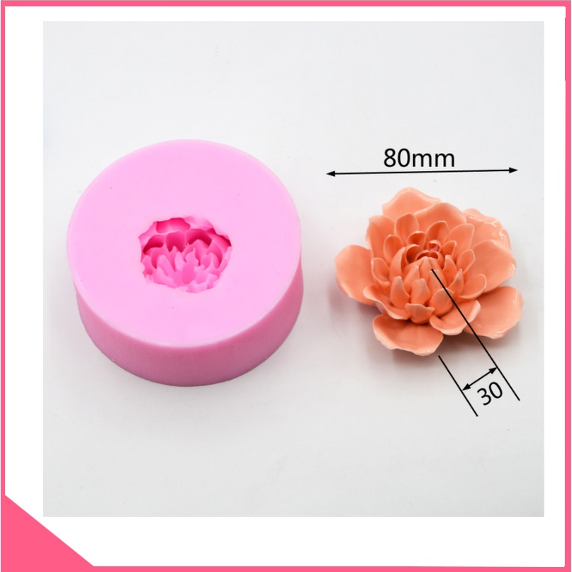 Khuôn silicon 4d làm rau câu hoa mẫu đơn