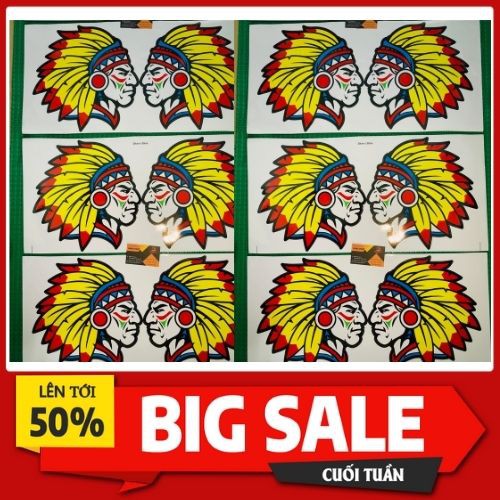 Tem dán xe tải HÌNH THỔ DÂN -decal  xe ô tô,  GIÁ SIÊU ÊM CHO 1 CẶP TEM ĐỘC  Thổ dân dán xe tải