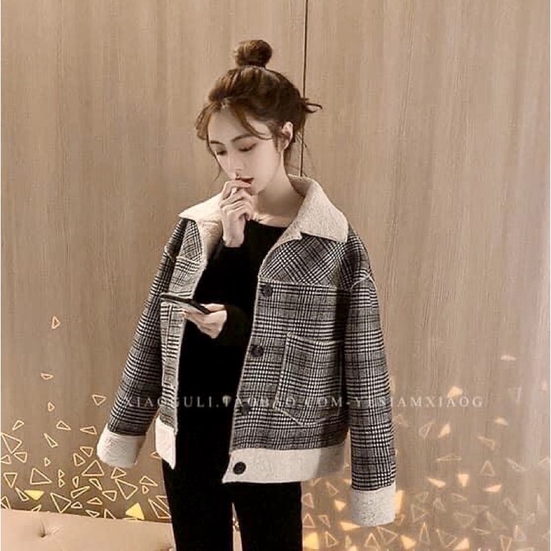 Áo Khoác Dạ Kẻ Lót Lông Siêu Ấm Hàng Đẹp✌️Ảnh Thật | BigBuy360 - bigbuy360.vn