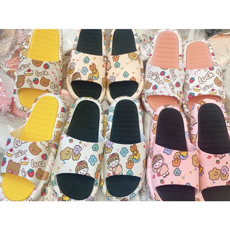 [HOT] DÉP NHỰA QUAI NGANG PVC HOẠ TIẾT CUTE