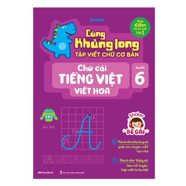 Sách - Combo 3 cuốn Cùng Khủng long tập viết chữ cơ bản Quyển 4 5 6 MEGAMN9303